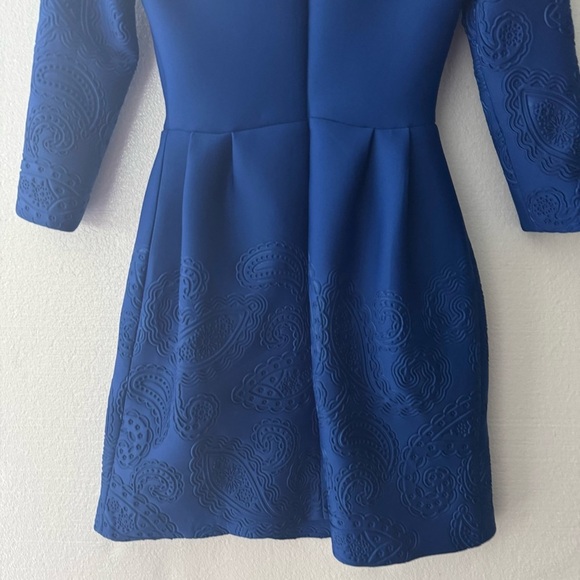 MaxMara Cobalt Blue Long Sleeve Mini Cocktail Dress size Medium - Picture 8 of 10